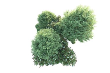 Beyaz arka planda yeşil arazi izole edilmiş. 3d görüntüleme - illüstrasyon