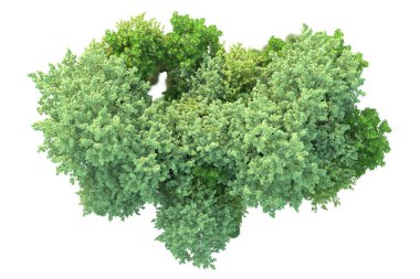 Beyaz arka planda yeşil arazi izole edilmiş. 3d görüntüleme - illüstrasyon