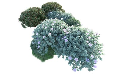 Beyaz arka planda yeşil arazi izole edilmiş. 3d görüntüleme - illüstrasyon