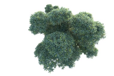 Beyaz arka planda yeşil arazi izole edilmiş. 3d görüntüleme - illüstrasyon