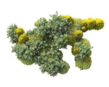 Yeşil ağaçların yaprakları. 3d resimleme