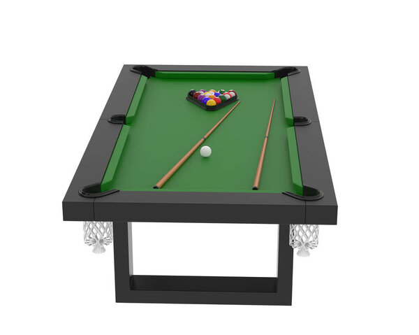 3D rendering illustration of a billiard table