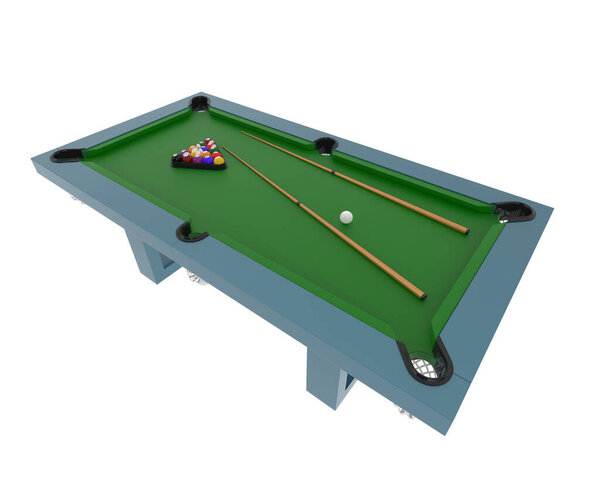 3D rendering illustration of a billiard table