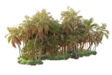 Beyaz arka planda yeşil arazi izole edilmiş. 3d görüntüleme - illüstrasyon