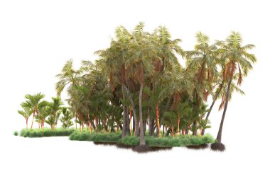 Beyaz arka planda yeşil arazi izole edilmiş. 3d görüntüleme - illüstrasyon