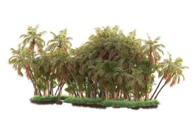 Beyaz arka planda yeşil arazi izole edilmiş. 3d görüntüleme - illüstrasyon