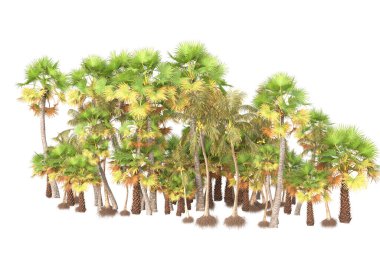 Beyaz arka planda yeşil arazi izole edilmiş. 3d görüntüleme - illüstrasyon