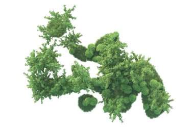 Orman ıssız. Afişler, posterler ya da fotoğraf manipülasyonları için kullanışlı bir görüntü. 3d oluşturma.