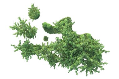 Orman ıssız. Afişler, posterler ya da fotoğraf manipülasyonları için kullanışlı bir görüntü. 3d oluşturma.