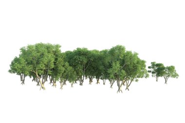 Orman ıssız. Afişler, posterler ya da fotoğraf manipülasyonları için kullanışlı bir görüntü. 3d oluşturma.