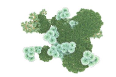 Orman beyaz arka planda izole edilmiş. 3d görüntüleme - illüstrasyon