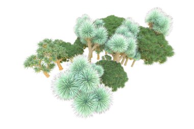 Orman beyaz arka planda izole edilmiş. 3d görüntüleme - illüstrasyon