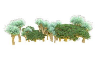 Orman beyaz arka planda izole edilmiş. 3d görüntüleme - illüstrasyon