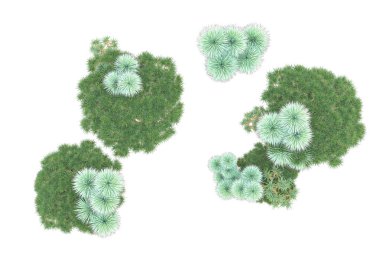 Orman beyaz arka planda izole edilmiş. 3d görüntüleme - illüstrasyon