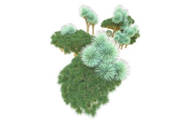 Orman beyaz arka planda izole edilmiş. 3d görüntüleme - illüstrasyon