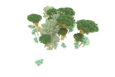Orman beyaz arka planda izole edilmiş. 3d görüntüleme - illüstrasyon