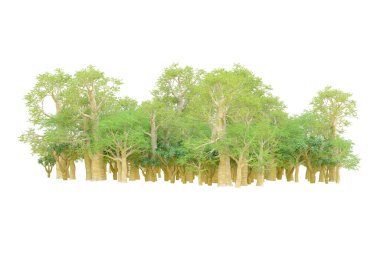 Orman ıssız. Afişler, posterler ya da fotoğraf manipülasyonları için kullanışlı bir görüntü. 3d oluşturma.