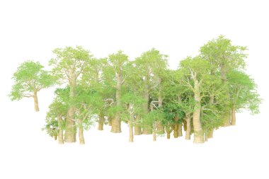 Orman ıssız. Afişler, posterler ya da fotoğraf manipülasyonları için kullanışlı bir görüntü. 3d oluşturma.