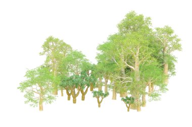 Orman ıssız. Afişler, posterler ya da fotoğraf manipülasyonları için kullanışlı bir görüntü. 3d oluşturma.