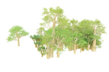 Orman ıssız. Afişler, posterler ya da fotoğraf manipülasyonları için kullanışlı bir görüntü. 3d oluşturma.