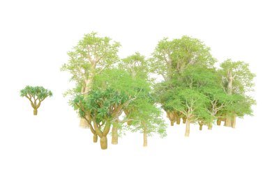 Orman ıssız. Afişler, posterler ya da fotoğraf manipülasyonları için kullanışlı bir görüntü. 3d oluşturma.