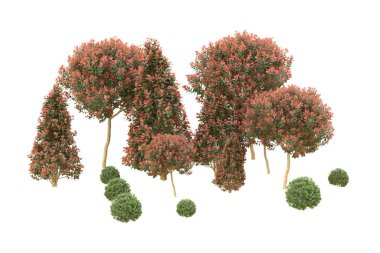 Orman arka planda izole edilmiş. 3d görüntüleme - illüstrasyon