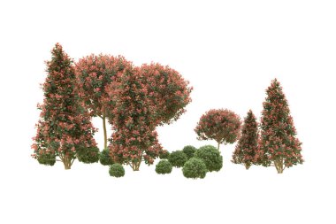 Orman arka planda izole edilmiş. 3d görüntüleme - illüstrasyon