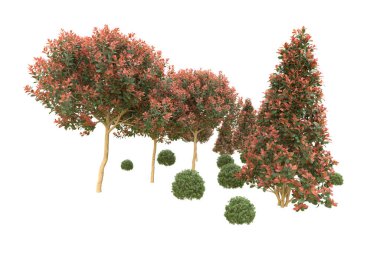 Orman arka planda izole edilmiş. 3d görüntüleme - illüstrasyon