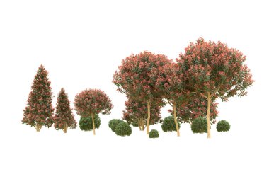 Orman arka planda izole edilmiş. 3d görüntüleme - illüstrasyon