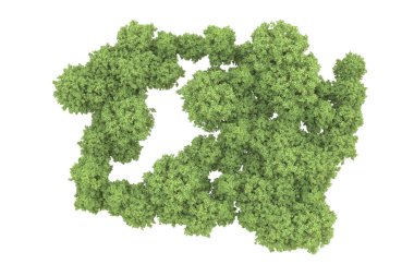 Orman arka planda izole edilmiş. 3d görüntüleme - illüstrasyon