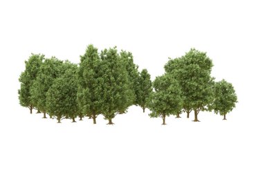Orman arka planda izole edilmiş. 3d görüntüleme - illüstrasyon