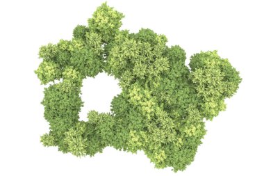 Orman arka planda izole edilmiş. 3d görüntüleme - illüstrasyon
