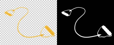 Atlama halatı beyaz arkaplanda izole edildi. 3d görüntüleme - illüstrasyon