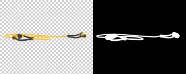 Atlama halatı beyaz arkaplanda izole edildi. 3d görüntüleme - illüstrasyon