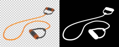 Atlama halatı beyaz arkaplanda izole edildi. 3d görüntüleme - illüstrasyon