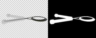 Atlama halatı beyaz arkaplanda izole edildi. 3d görüntüleme - illüstrasyon