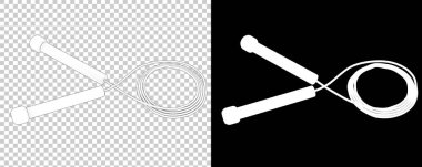 Atlama halatı beyaz arkaplanda izole edildi. 3d görüntüleme - illüstrasyon