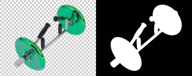 Dumbbell, şeffaf ve siyah arkaplan üzerine spor ekipmanları