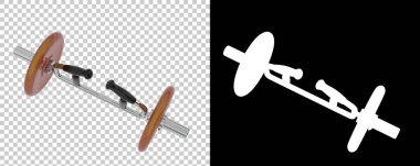 Dumbbell, şeffaf ve siyah arkaplan üzerine spor ekipmanları