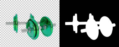 Dambıllar, şeffaf ve siyah arkaplan üzerine spor ekipmanları