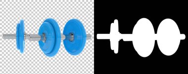 Dambıllar, şeffaf ve siyah arkaplan üzerine spor ekipmanları