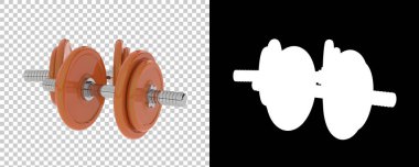 Dambıllar, şeffaf ve siyah arkaplan üzerine spor ekipmanları