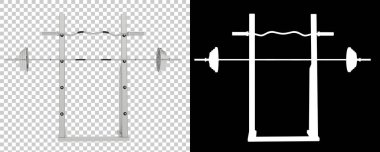 Spor ekipmanları arka planda izole edilmiş. 3d oluşturma