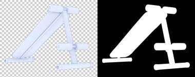 Arka planda jimnastik masası var. 3d görüntüleme - illüstrasyon