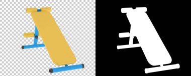 Arka planda jimnastik masası var. 3d görüntüleme - illüstrasyon