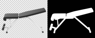 Arka planda jimnastik masası var. 3B görüntüleme - illüstrasyon