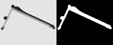 Arka planda jimnastik masası var. 3B görüntüleme - illüstrasyon