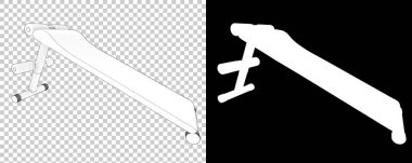 Arka planda jimnastik masası var. 3B görüntüleme - illüstrasyon