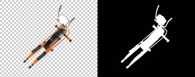 Arka planda jimnastik bisikleti var. 3d görüntüleme - illüstrasyon