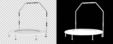 Trambolin arka planda izole edilmiş. 3d görüntüleme - illüstrasyon